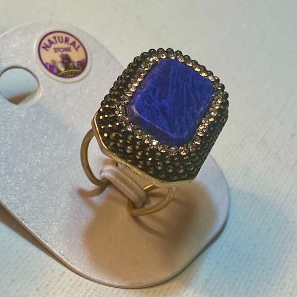 2/$25 ITEM ❤️: Blue stone adjustable statement ring - Picture 3 of 11